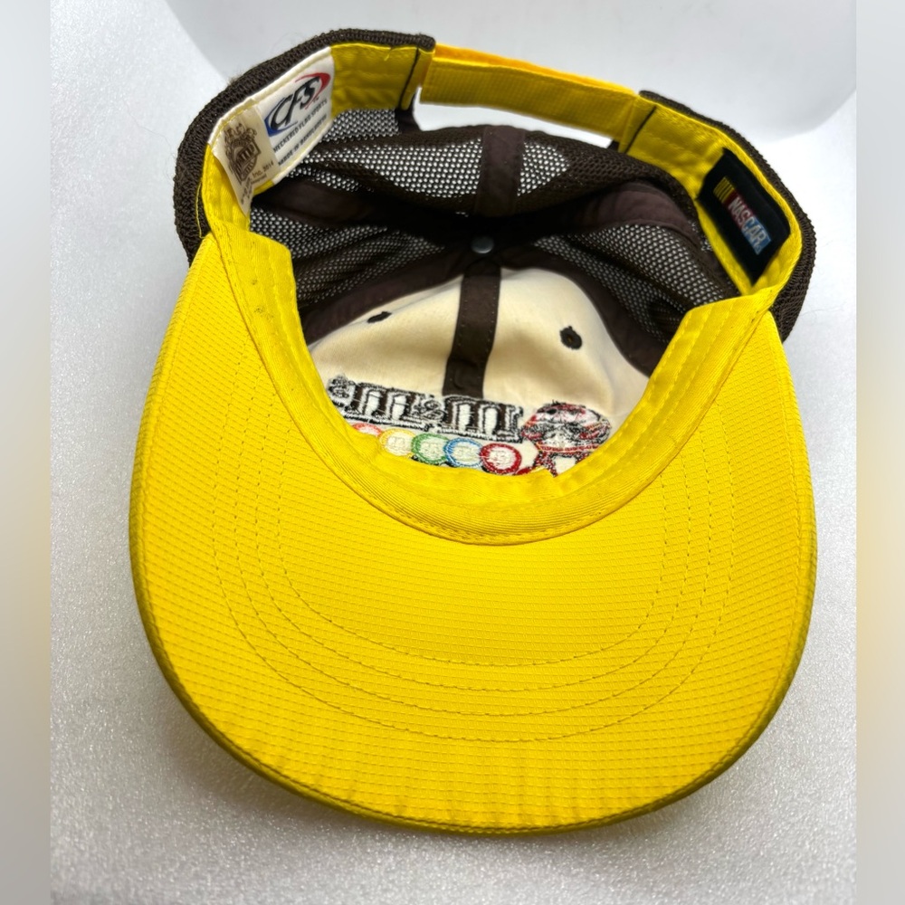 Nascar x M&M's Hat Cap Adjustable Youth Yellow/Brown Back Mesh #18 Kyle Busch - Picture 5 of 8